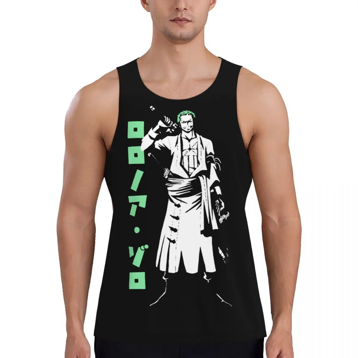 Quick Dry Zoro Training Tank Tops Roronoa Zoro Swordman One Piece Manga Sleeveles Top Bodybuilding Fitness Gym Compression Vests