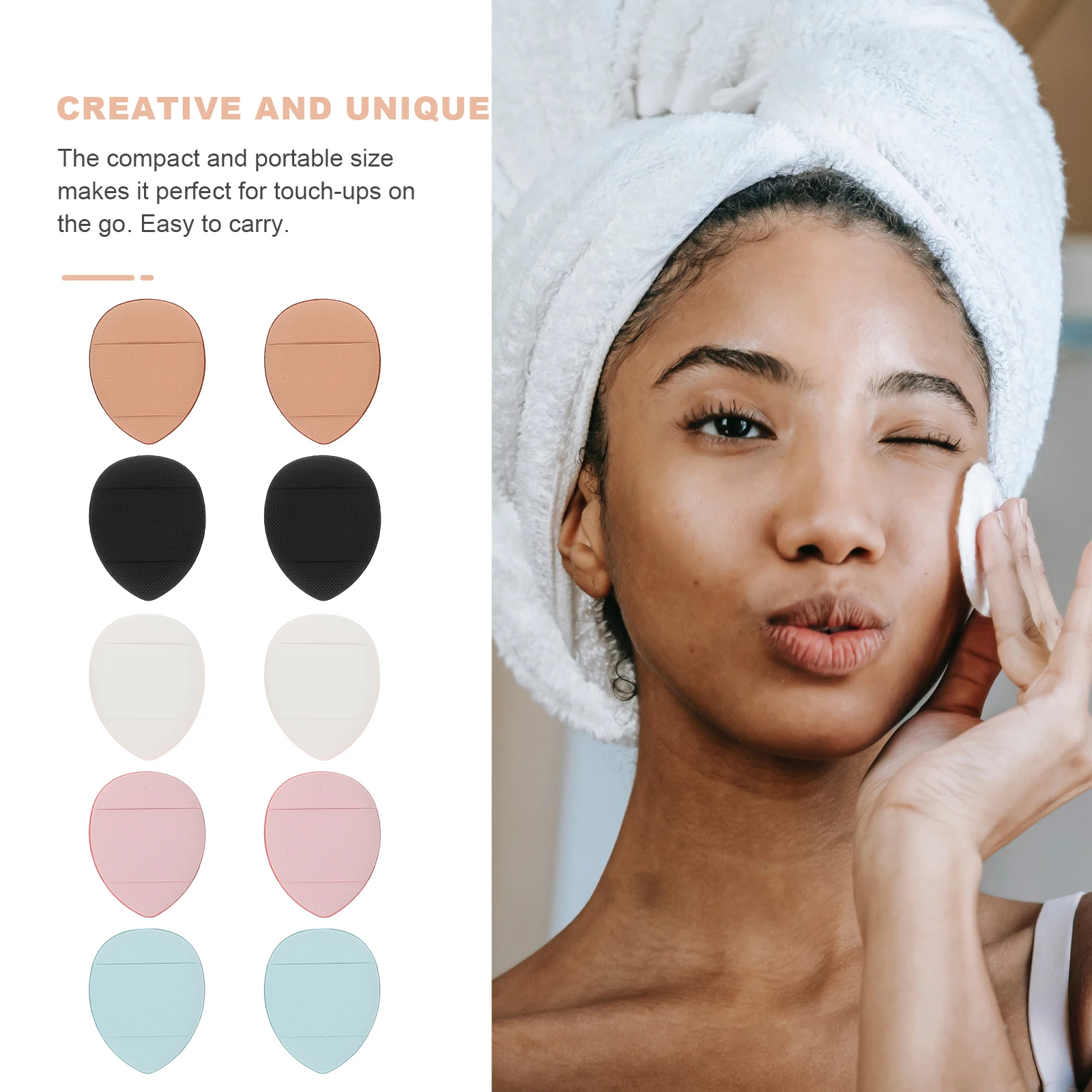 

10Pcs Powder Puff Set Gentle Makeup Sponges for Flawless Blending Ideal for Setting Powder Foundation and Concealer on-The-Go
