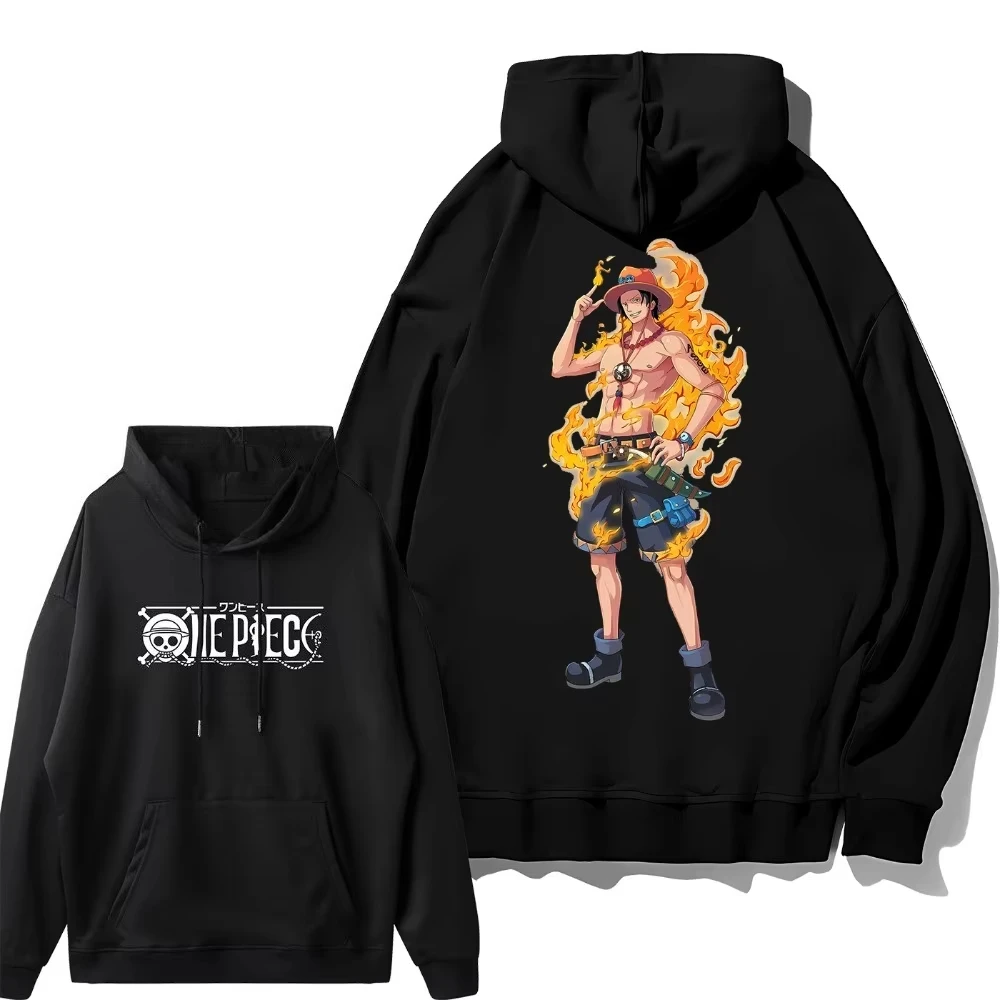 

ONE PIECE 2025 New Hot Men's Hoodie Sweater Portgas D. Ace Anime Spring and Autumn Boys Children's Loose Parent-Child Wear