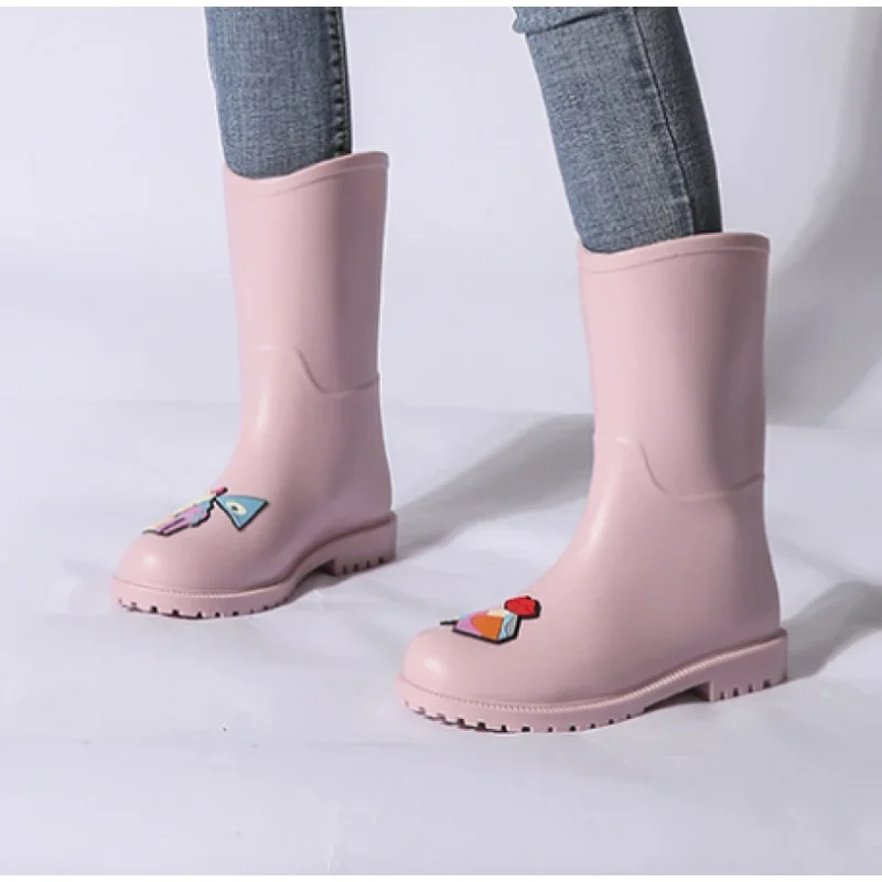 Rubber boots for women waterproof shoes rain galoshes ankle working garden rainboots woman Oil-proof non-slip kitchen boots