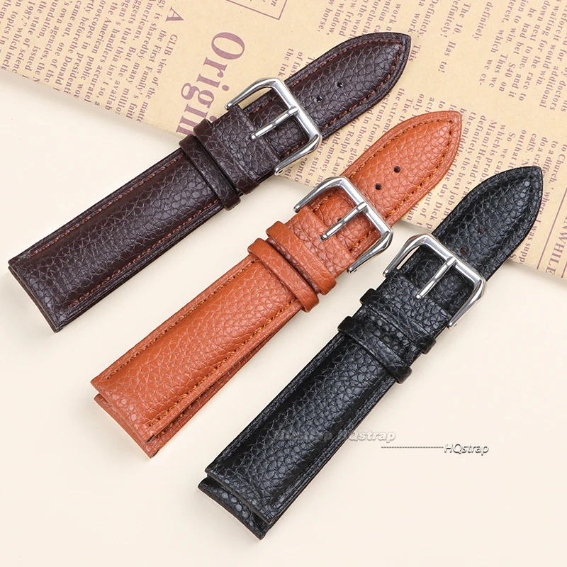 Premium Genuine Leather Watchbands 12/14/16/18/20/22/24 Mm Watch Band Strap Steel Buckle High Quality Wrist Belt Bracelet Tool