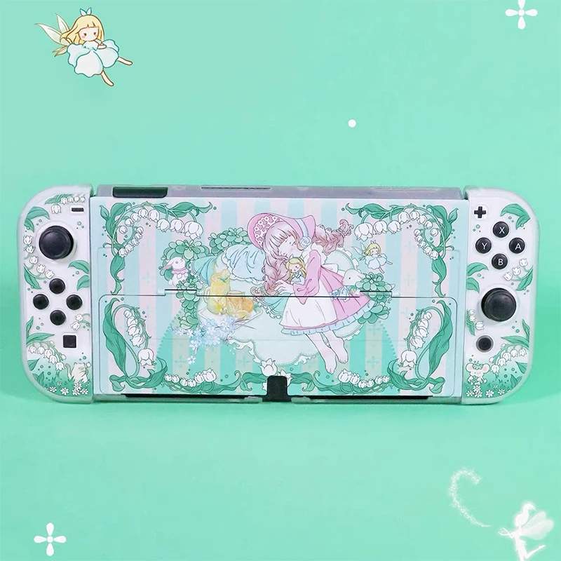 

For Nintendo Switch OLED Game Accessories Kawaii Girls Protective Shell NS Game Host Console PC All-inclusive Hard Switch Cover