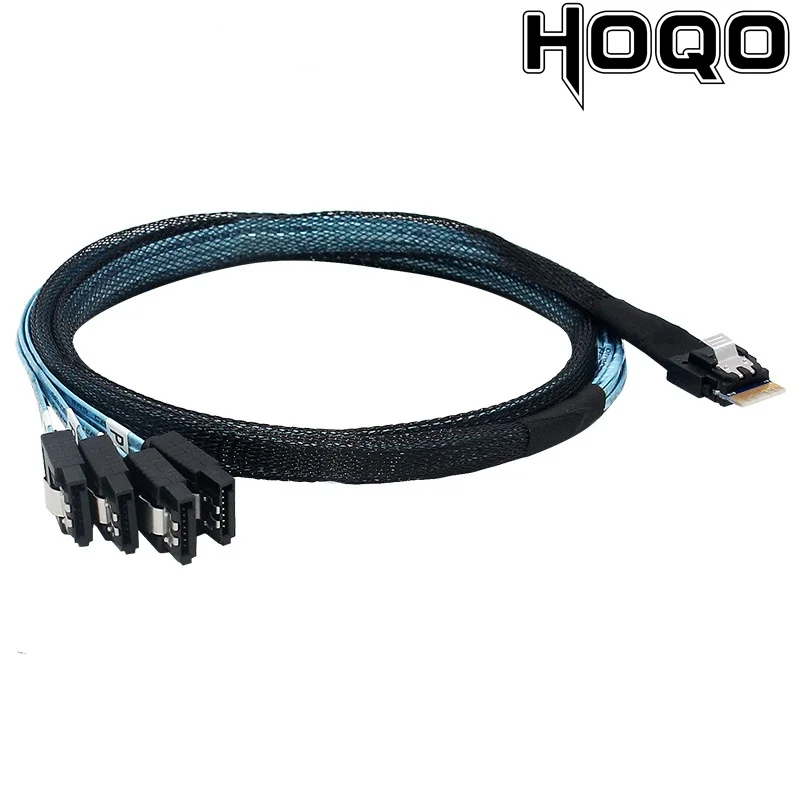 10Pcs Mini SAS Cable Slim SAS SFF-8654 4i to 4 SATA disk cable RAID high-speed cable from the host to the target disk