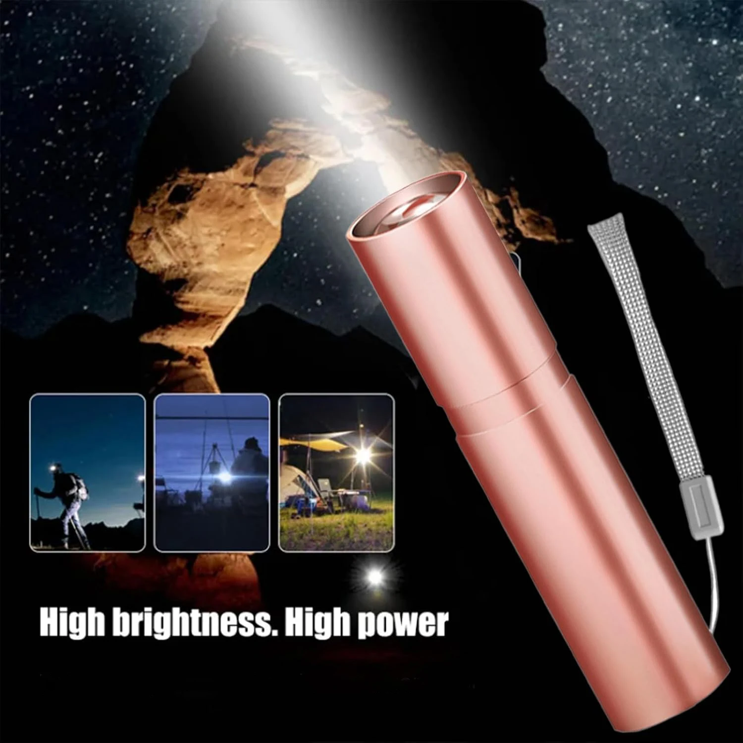 Aluminum Alloy Mini LED Flashlight USB Rechargeable Flashlights Portable Zoom Torch Light Outdoor Camping Waterproof Lighting