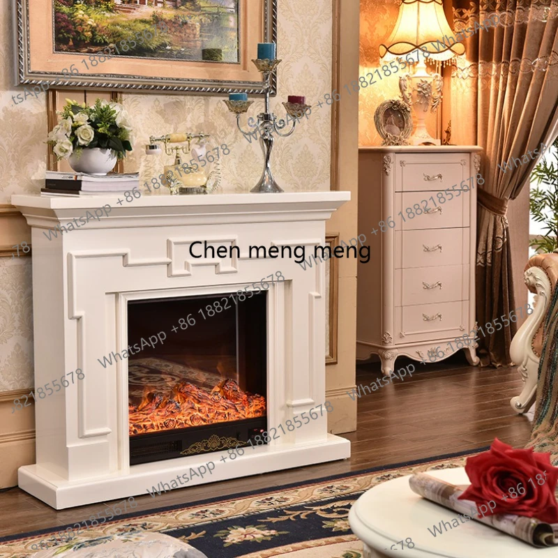 High-end Carved Living Room Cabinets Simple Built-in Freestanding Real Fire Fireplace French Decorative Furniture Armoire