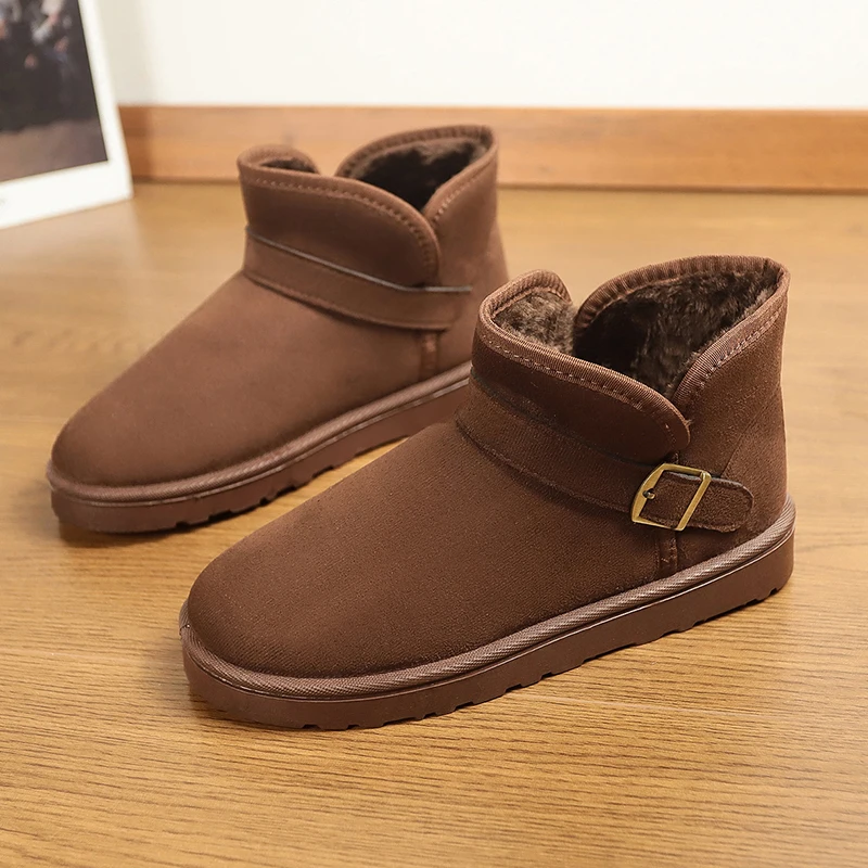 

Winter Brown Plushed Boots Men Comfortable Light Men’s Snow Boots Large Size 47 Slip On Ankle Boots For Women botas para hombre