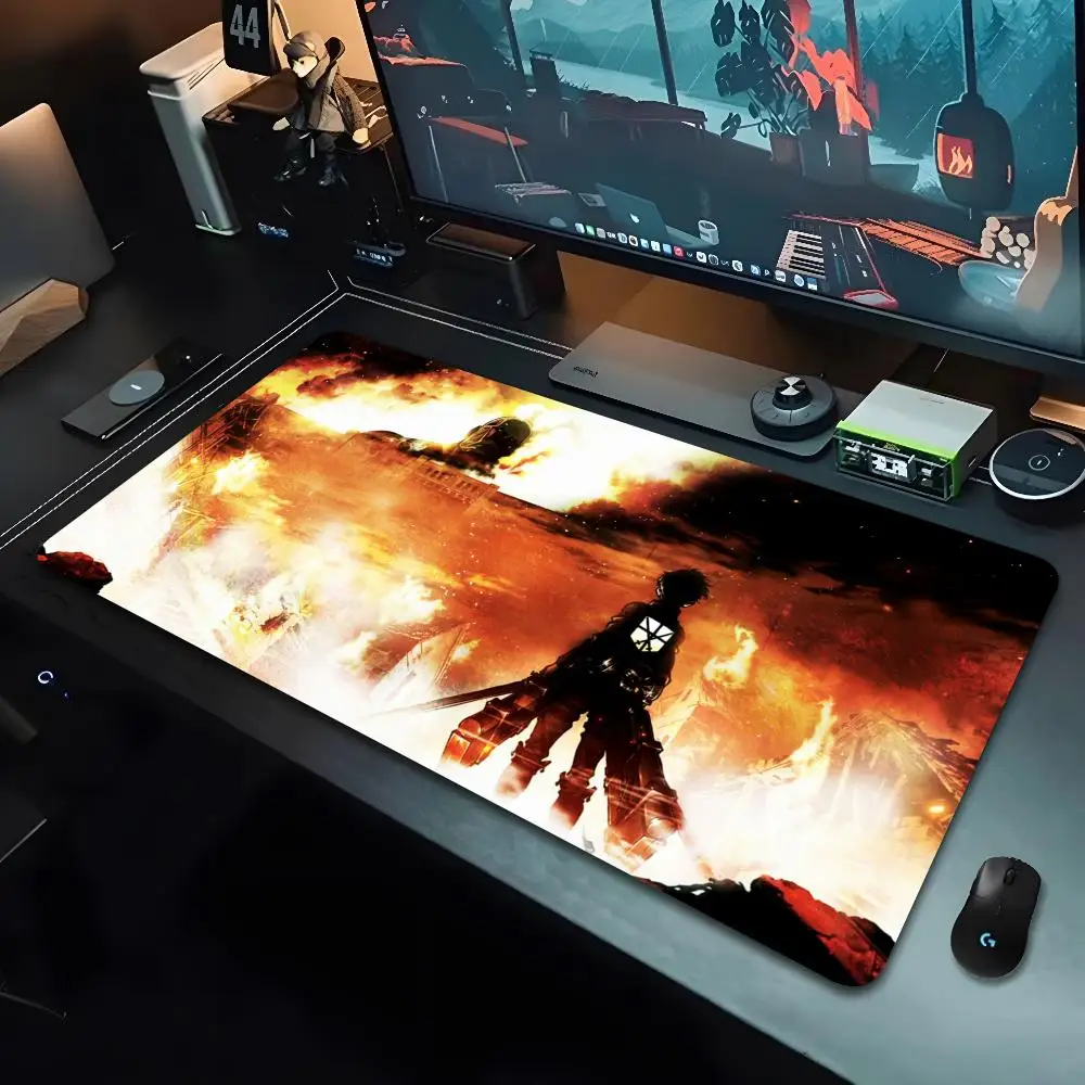 Attack on Titan Mouse Pad Cartoon Lockedge Large Gaming Pad Computer Gamer Keyboard Mouse Mat Desk Mousepad for PC Desk Pad