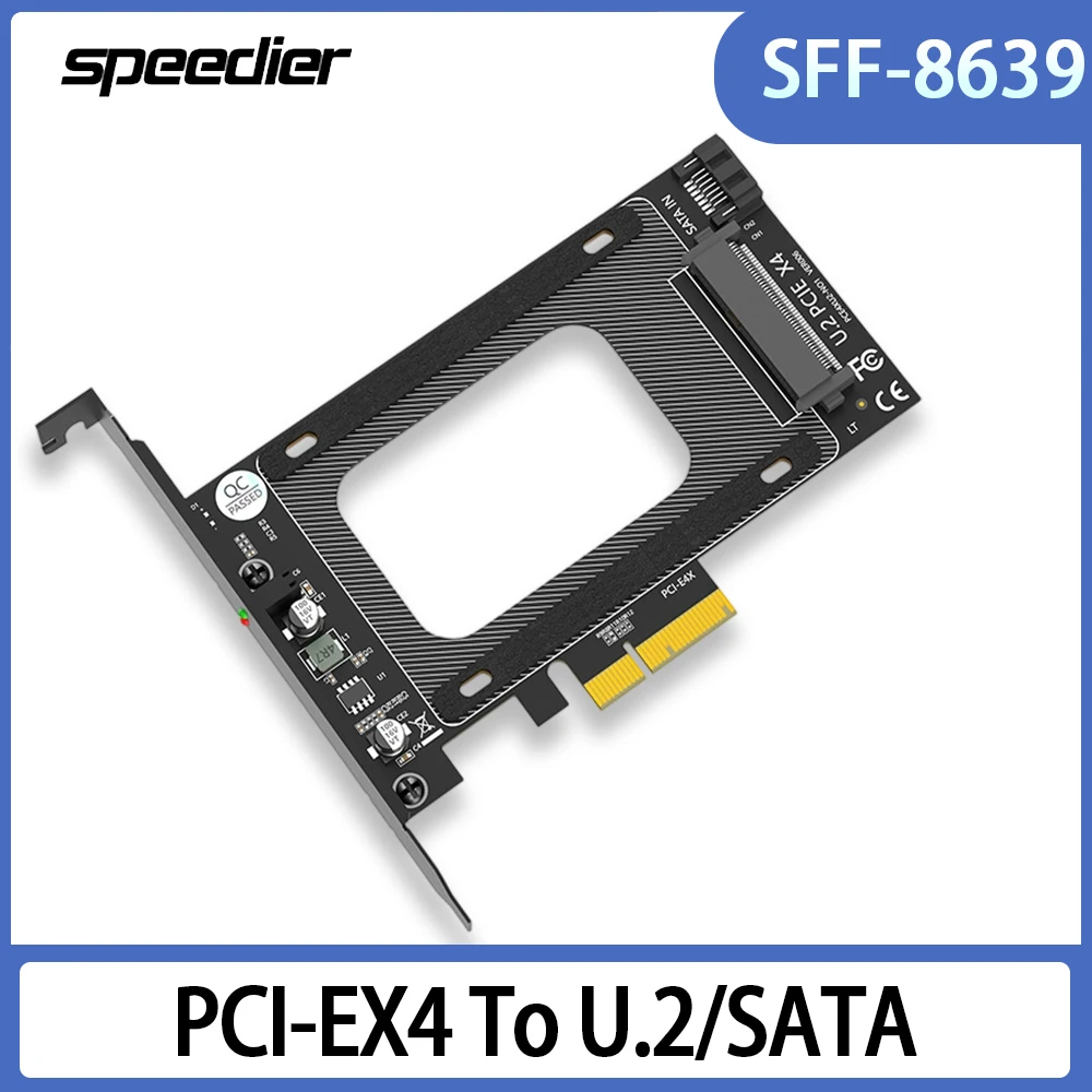 U.2 SFF-8639 To PCI-E SATA Adapter Card X4 X8 X16 Hard Drive Adapter Card High-speed Heat Dissipation Expansion Desktop Computer