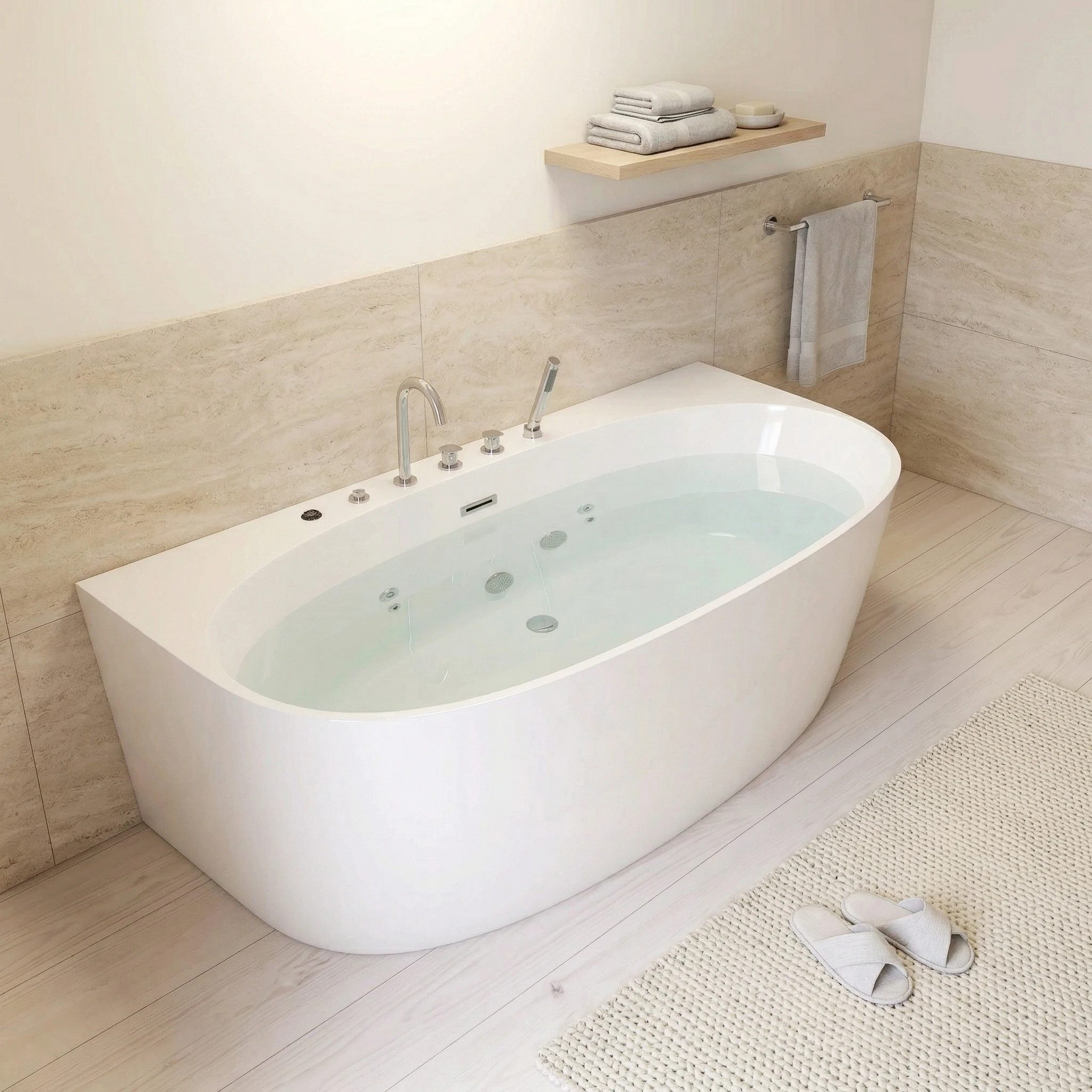 Acrylic Standing Whirlpool Drainer Contemporary Massage Deep Soaking OEM/ODM For Hospitality Residential Use