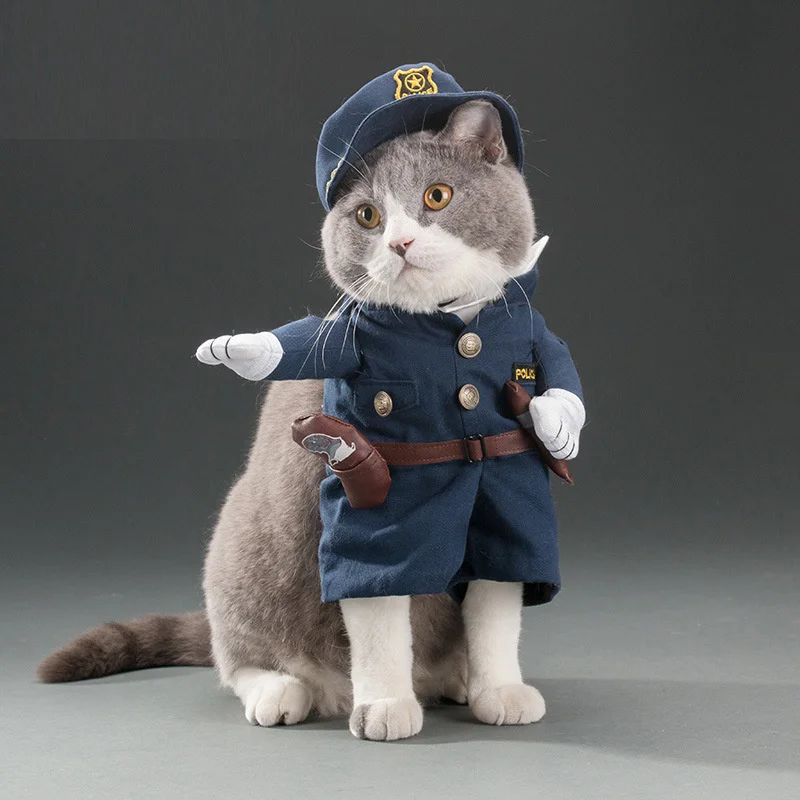 Halloween Pet Costumes Funny Dog Cat Doctor Costume Pet Police Costume Funny Cosplay Clothes Dress Costumes Pet Clothes