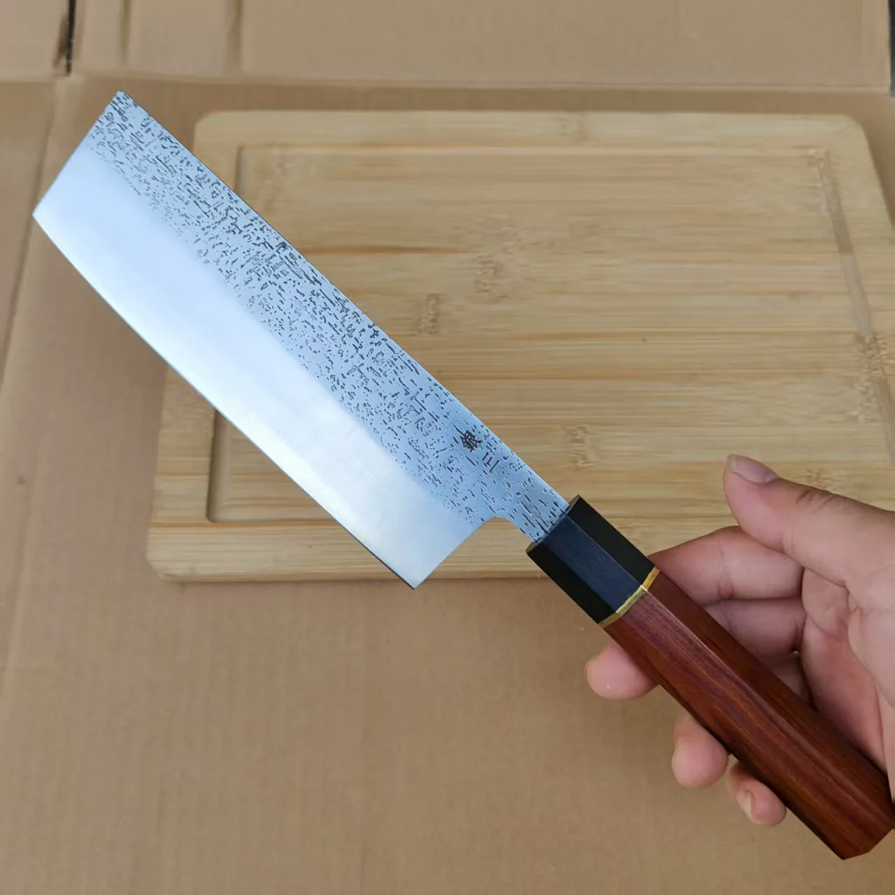6.9 Inch Nakiri Knife Stainless Silver Steel No. 3 VG10 Blade Wood Handle Chef Cleaver Meat Slicing Vegetables Kitchen Knives