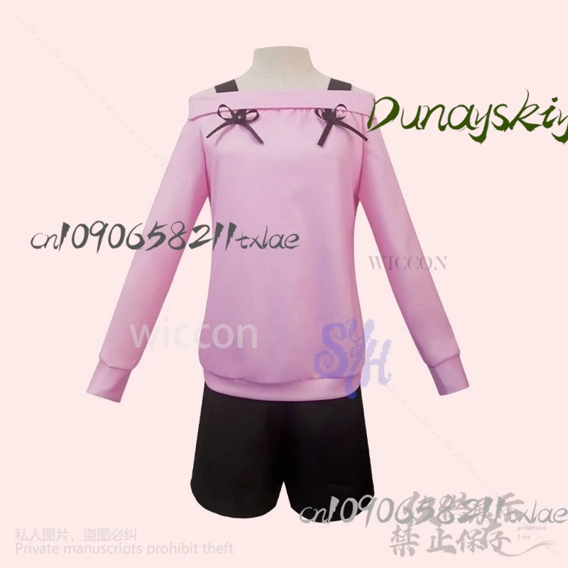 

Anime DIABOLKK LOVER Cosplay Komori Yui Costume Kawaii Japanese Girls Pink Off-the-shoulder Sweatshirt Pants Wigs Halloween Cos