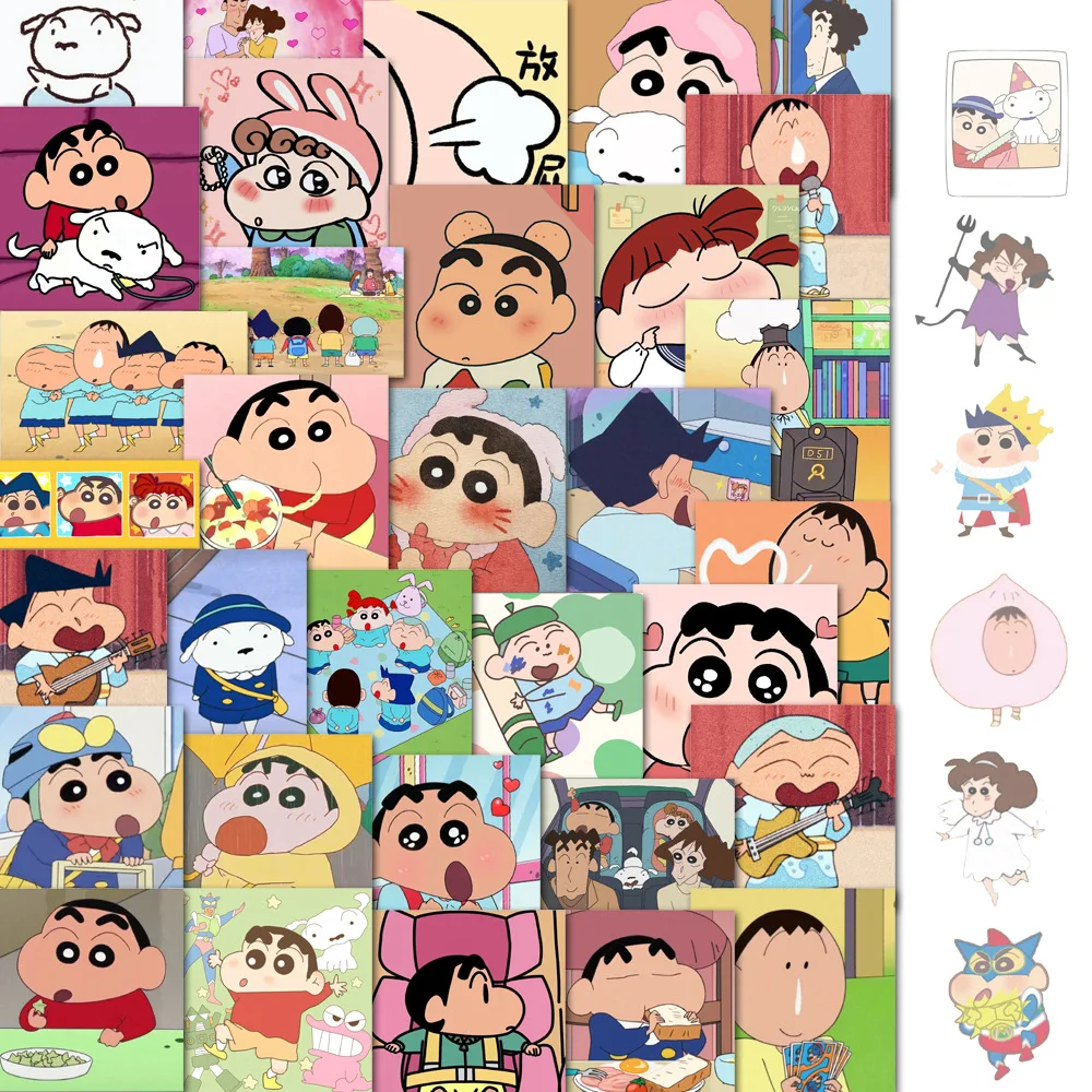 50 Crayon Shin-Chan Series Anime Cartoon Decoration Hand Account Diary Notebook Refrigerator Mobile Phone Computer Stickers