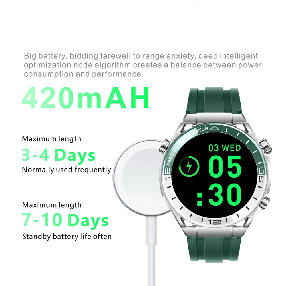 Men Smart Watch Outdoor Compass Waterproof Voice Assistant Watches NFC Map Navigation Sports Fitness Heart Rate New Smartwatch