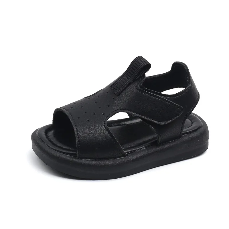 Sandali da bambino semplici alla moda per bambini Hook Loop scarpe Casual carine per ragazze scarpe basse antiscivolo morbide e traspiranti Solid 2024