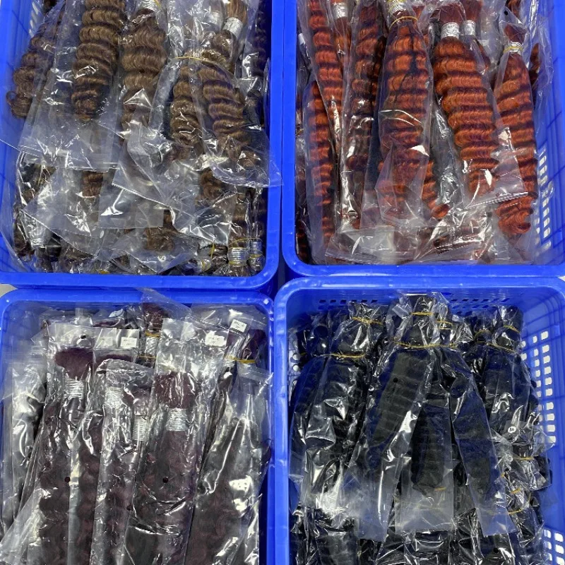 # 613 # 30 # 33 شعر بشري مموج عميق شعر كامل اليد يرتدي 12-26 بوصة 1 قطعة/100 جرام متعدد الألوان اختر ريمي عذراء برازيلي #4