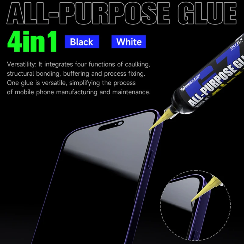 MECHANIC G7 All-Purpose Glue 4in1 Phone Holder Middle Frame Back Cover Caulking White/Black Adhesive Sealant Repair