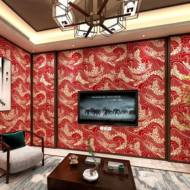 ورق حائط كلاسيكي بتصميم كلاسيكي على الطراز الصيني الجديد لمطعم الفندق وغرفة خاصة وديكور حائط لخلفية بيت الشاي #3