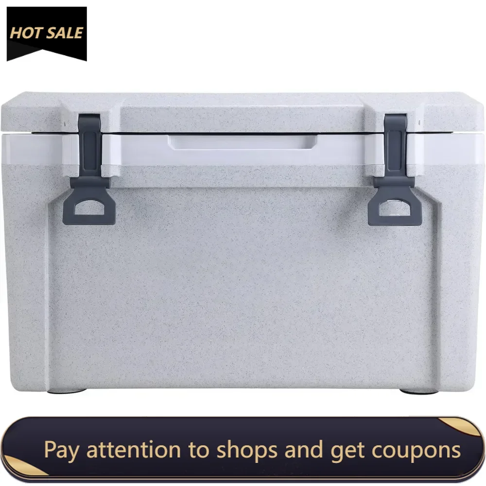 

Ultra-Light Hard Cooler 52 Quart Portable Insulated Ice Chest Box with Basket Divider, Great for arbecue or Camping Freight free