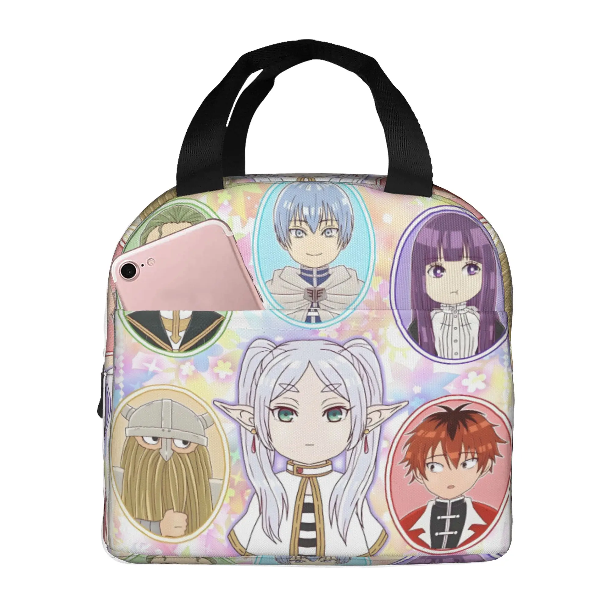 Frieren Beyond Journey's End Insulated Lunch Bags for Camping Travel Japane Anime Waterproof Cooler Thermal Bento Box Women Men