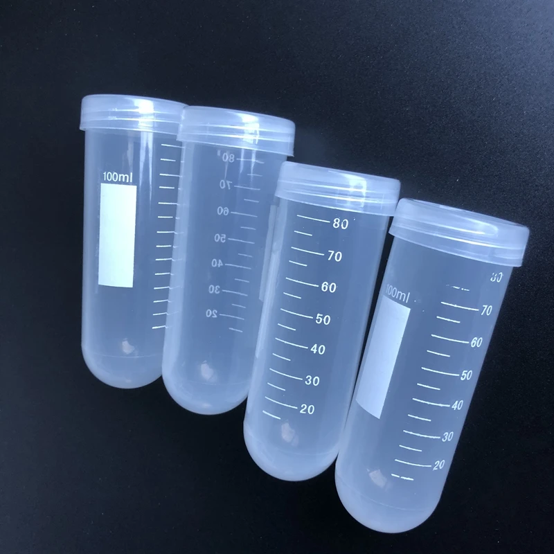 

12pcs 100ml plastic centrifuge tube with scale line sample tube with screw cover cap use in PCR analysis