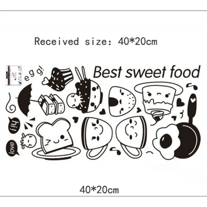 New Creative Design Kitchen Diy Coffee Sweet Food Wall Stickers Wall Art Decal Decoration Oven Dining Hall Wallpapers Decoration