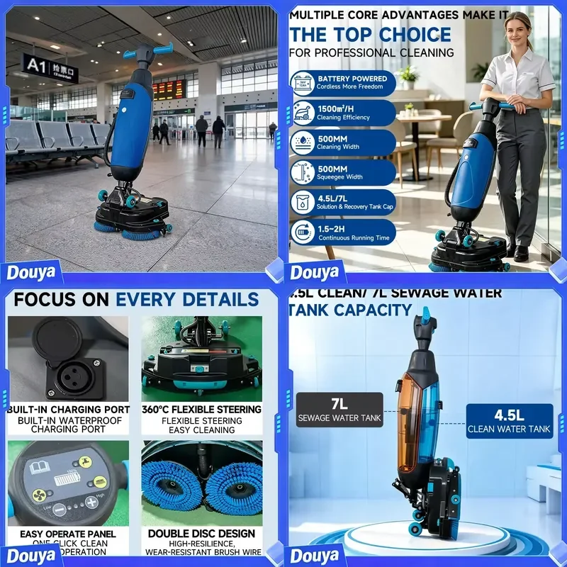 New Professional Carpet Cleaning Shampooer Brush Machine Commercial Industrial Handheld Floor Tile Polishing Scrubber Machine