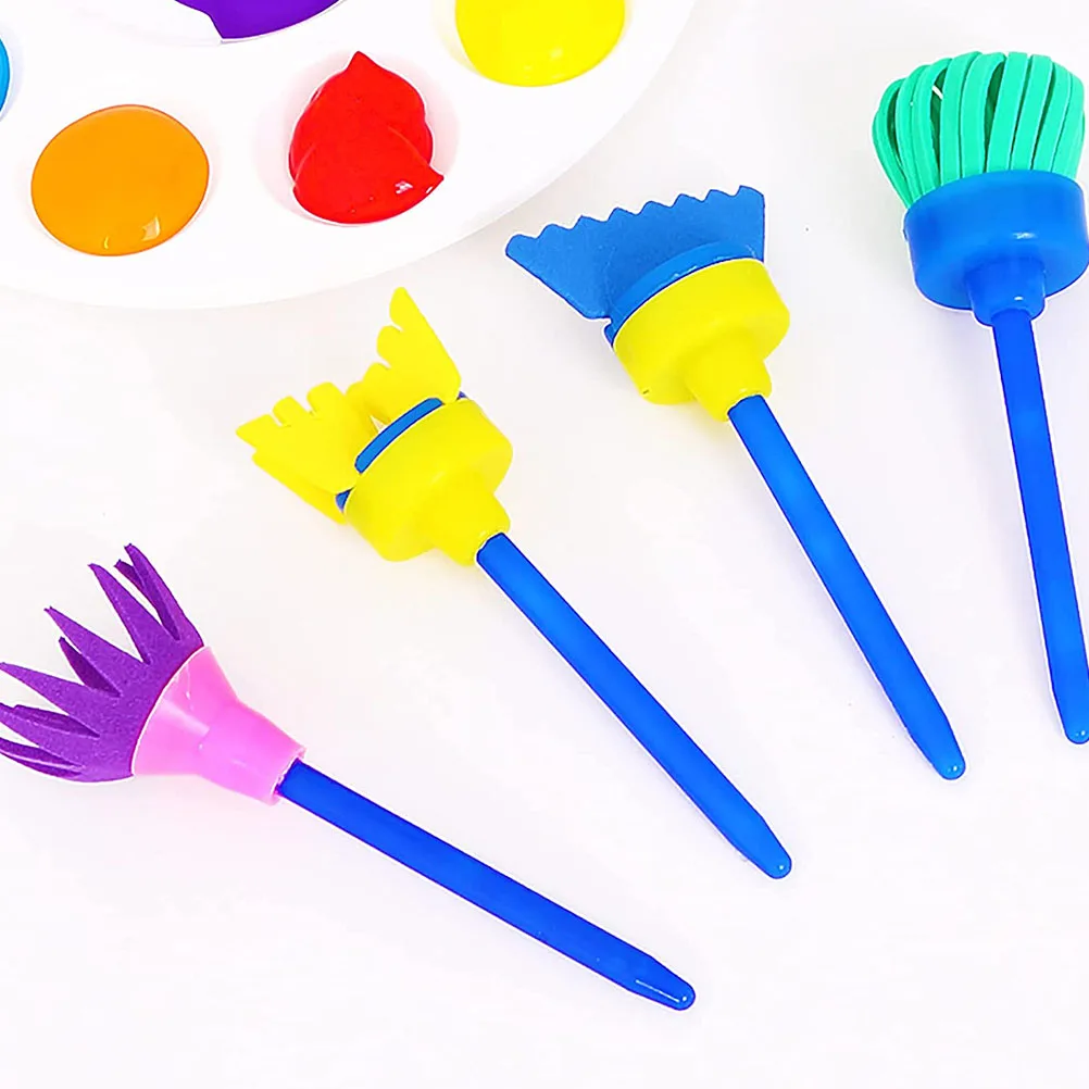 1 Set Sponge Painting Drawing Diy Accessories Premium Handle Long-Lasting Creative Hobby Supplies For