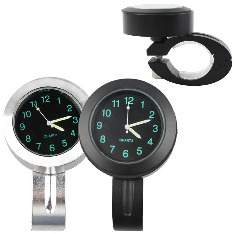 Motorbike Handlebar Mount Clock Glow Watch Universal Waterproof 7/8