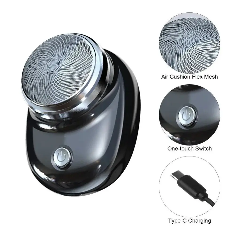Cordless Mini Electric Shaver Digital Display Compact Pocket Size Electric Beard Shaver Dual-Purpose Design Lightweight