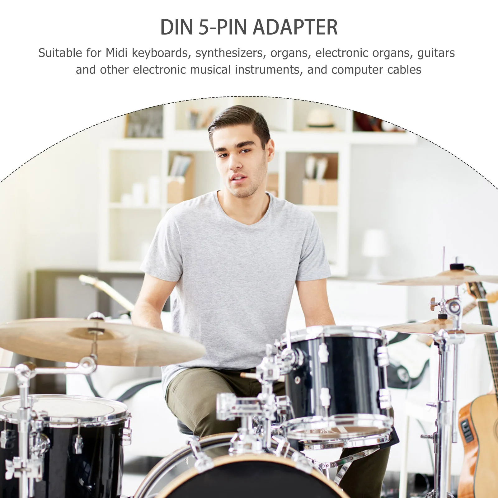 

0.5m Midi Audio Cable Din 5 Pin Y Adapter Flexible Splitter Cable for Midi Keyboard Organ Electronic Instruments Extension