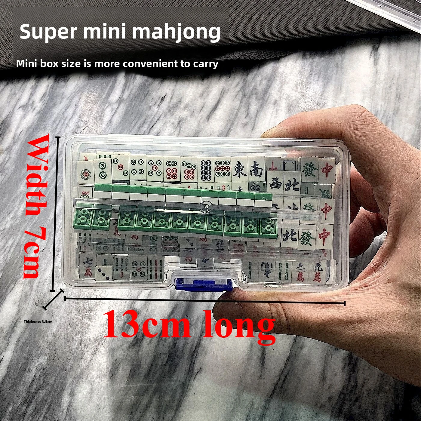 DIY Mini Chinese Mahjong Set Traditional Travel Game with Case Portable Small Mahjong for Beginner Travel Mahjong Set Doll House