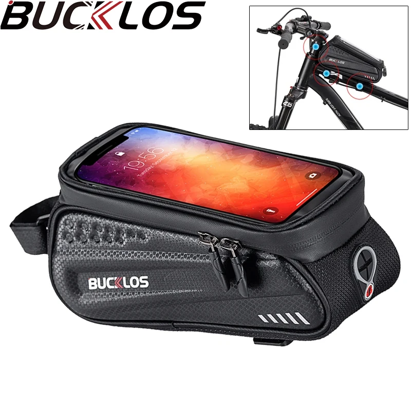 

BUCKLOS Bike Bags High-capacity 6.5in Bicycle Touchscreen Phone Bag Waterproof Front Top Tube Hard Shell Bag Cycling Parts