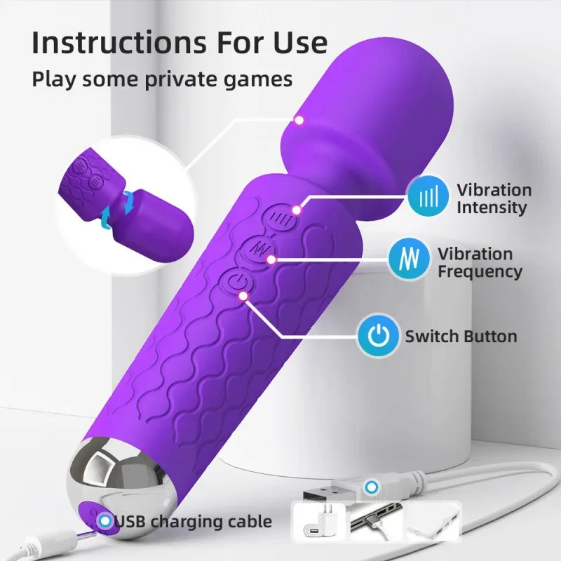 Poderosa estimulação clitory adulto pessoal silicone brinquedo do sexo magia AV Wand massager vibrador vibrador vibrador para mulheres Feminino