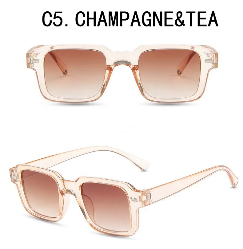 Retro Rice Staple Rechteckige Sonnenbrille mit kleinem Rahmen für Damen – Detail 15