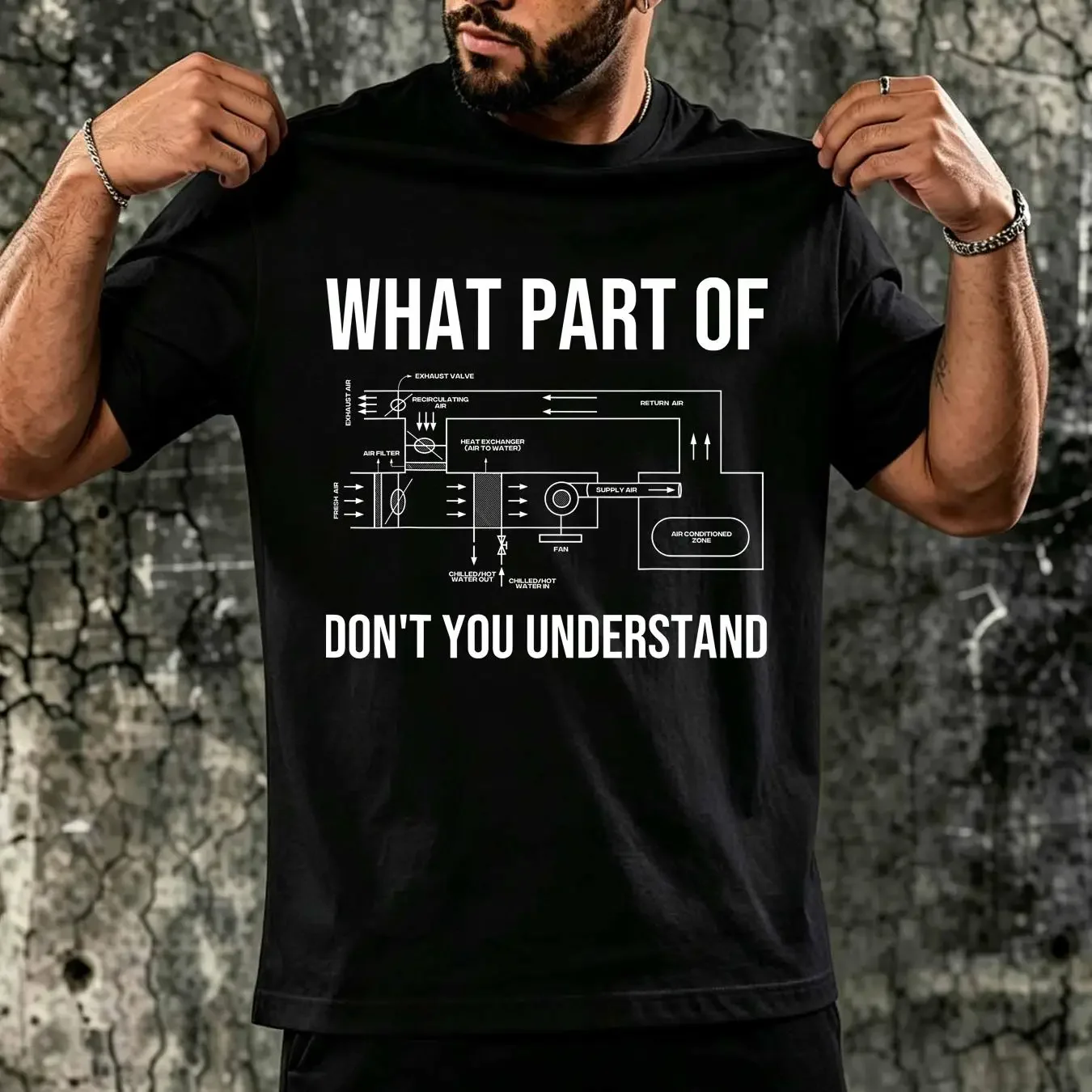 washed T Shirt NEW LIMITED Funny HVAC Design Installer Engineers S 3XL vintage Washed streetwear Stylish Top For Everyday Wear