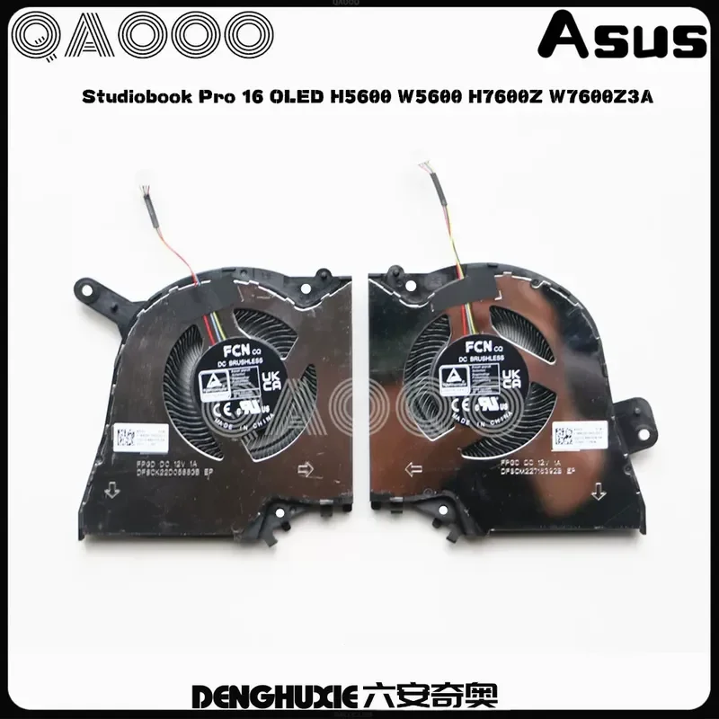 for ASUS Studiobook Pro 16 OLED W5600 H5600 H7600Z W7600Z3A Cooling Fan Replacement