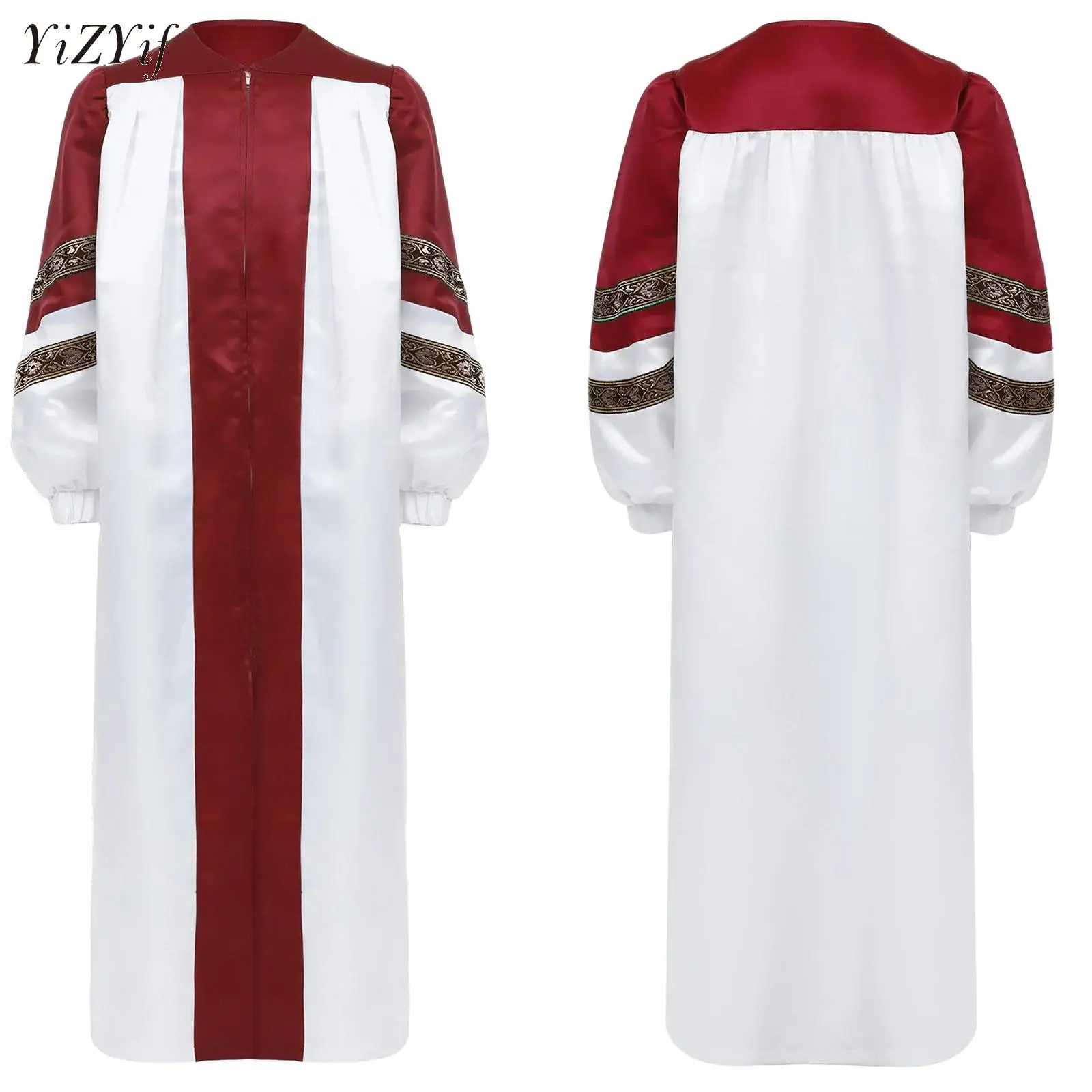 

Unisex Boys Matte Choir Robes for Church Graduation Gown Halloween Performance Costume V Neck Festival Party Girls Dresses