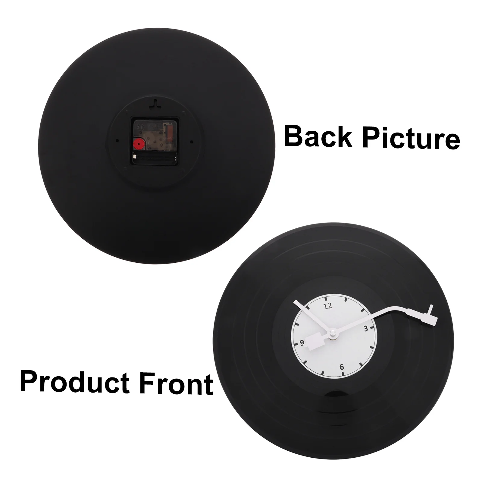 ساعة حائط أنيقة من الفينيل بتصميم فارغ إبداعي للدراسة وغرفة المعيشة والمكتب غير موقوتة ووقت دقيق لا #6