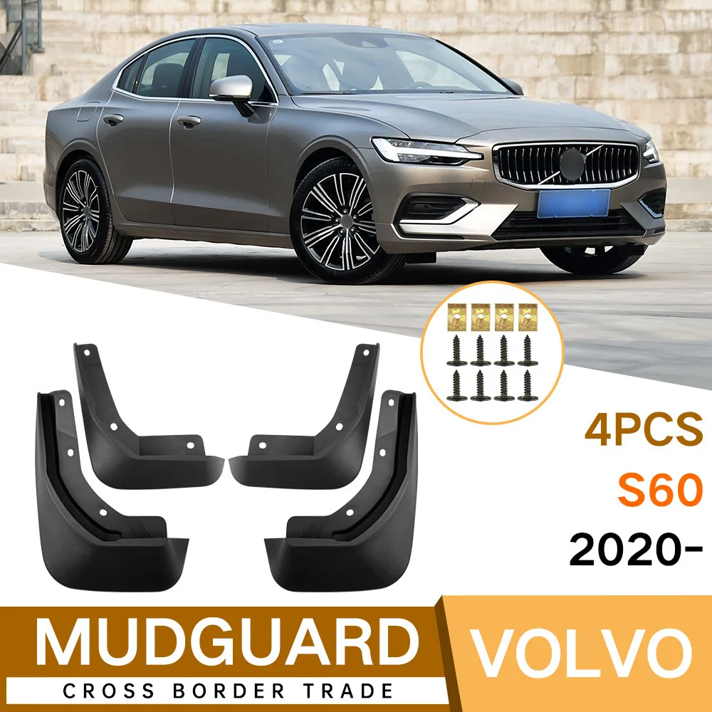 

For 2020-2024 Volvo S60 Front Rear Mud Flaps Mudguards Splash Guards ABS Plastic Accessories