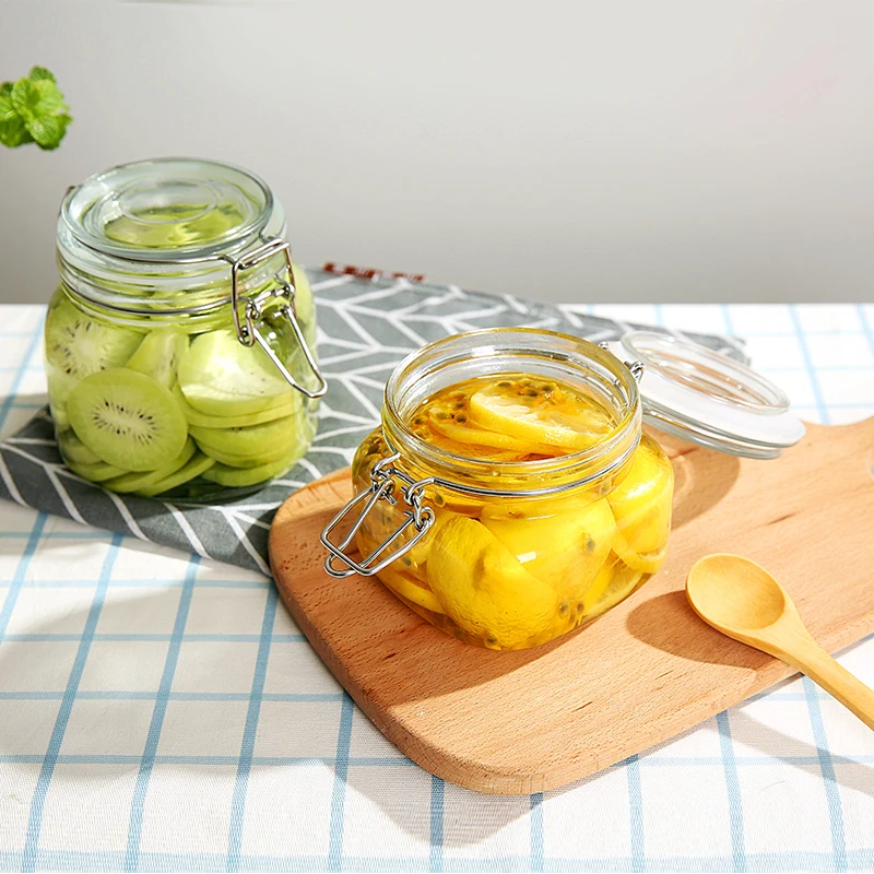 Glass Sealed Jar Food Grade Honey Lemon Bottle Small Pickle Pickle Pickle Jar Household Sugar Jar   Kitchen Canister Sets