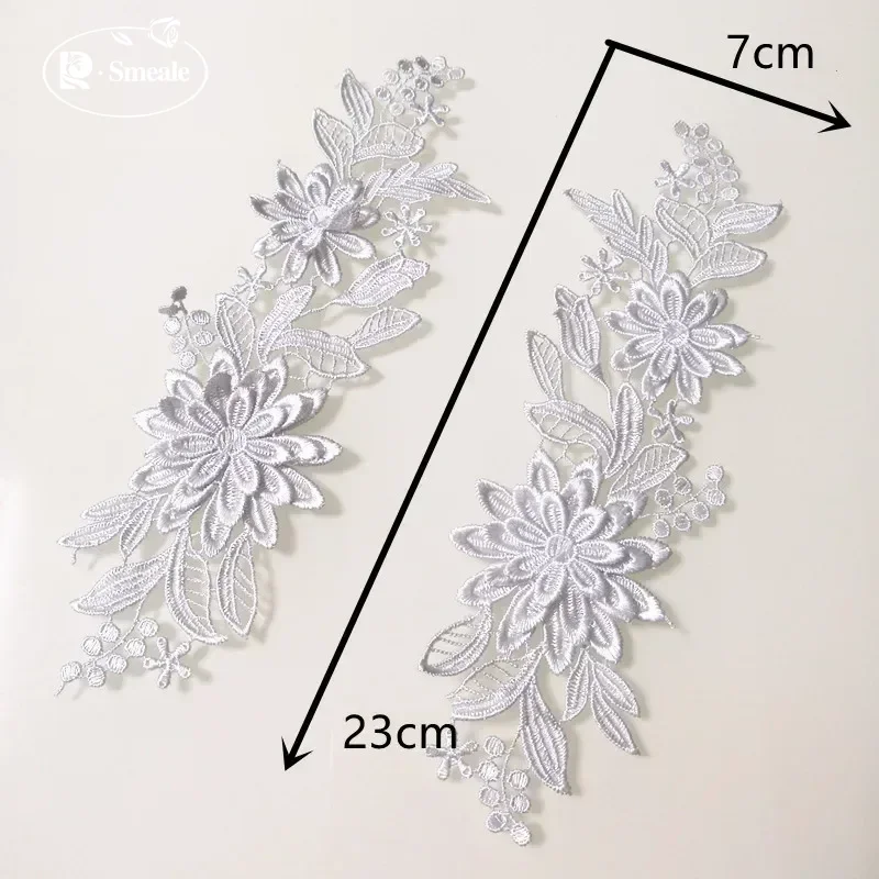 10 części/partia rozpuszczalny wykwintny koronkowy kwiat DIY Bridaltiara buty ślubne materiały do ​​dekoracji sukni ślubnej RS803-2 — zdjęcie 6