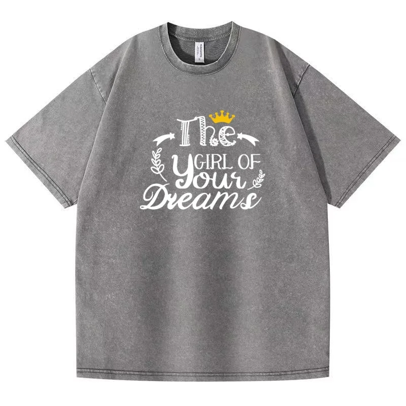 European and American style letter printed short sleeved T-shirt, pure cotton round neck, fashionable and casual couple style