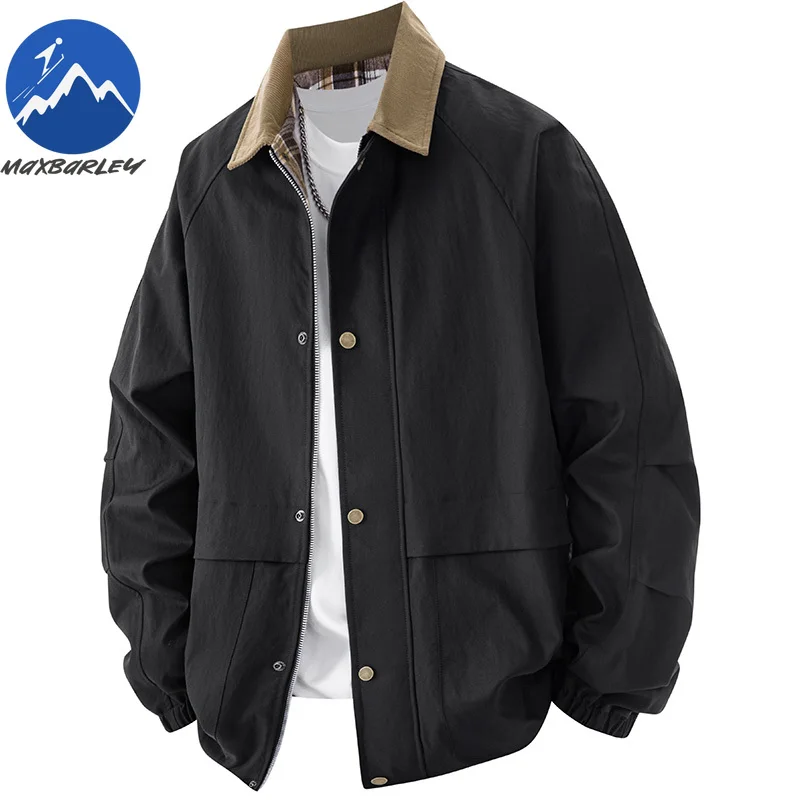 

Мужская куртка, легкие ветрозащитные мотоциклетные куртки для пеших прогулок, весенне-осенние повседневные мужские пальто с отложным воротником в японском стиле