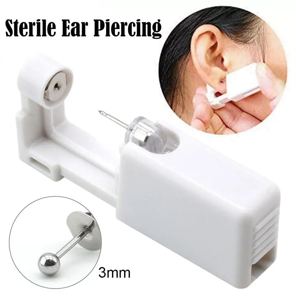 1PC 316L Surgical Steel Ear Stud Disposable Sterile Piercing Stud with Safe Ball Buckle Set Piercing Gun Body Piercing Jewelry