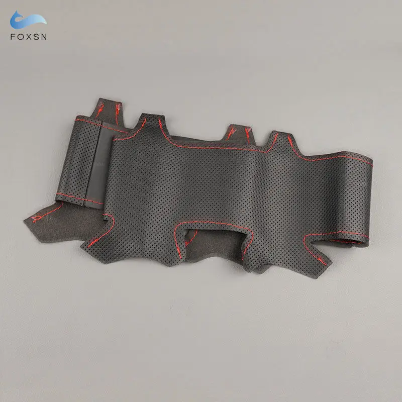 For BMW F20 F21 F22 F30 F34 F36 Car Interior Steering Wheel Cover Hand Stitched Perforated Leather with Needles & Threads Kits