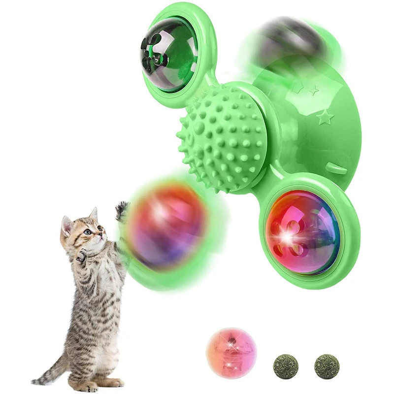 Игрушка для кошек, ветряная мельница, развивающая игрушка для тренировок, вращающаяся игрушка для кошек, аксессуары для кошек с люминесцентной Мятой