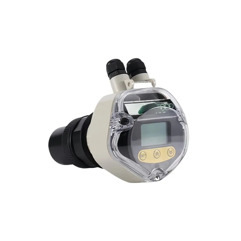 Integrated Split Ultrasonic Level Gauge, Liquid Level Transmitter 4‑20mA Output for Water Level Material Position Measurement
