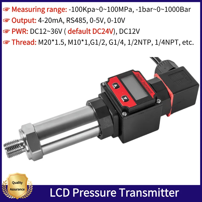 

Датчик давления 4-20 мА, RS485 датчики контроля давления из нержавеющей стали с ЖК-дисплеем, Универсальный датчик давления 100 МПа