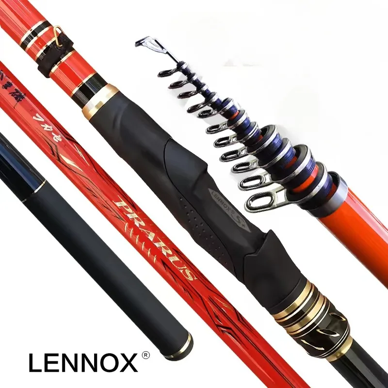 

LENNOX-Rock Fishing Rod Sea Telescopic Fishing Rod Solid Rod Oblique Guide Ring Carbon Ultra Light Ultra Hard 4.3m 5.3m